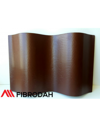 Lakštai banguoti 8 bangų Fibrodah, ruda, 1000 x 1130 x 5,8 mm